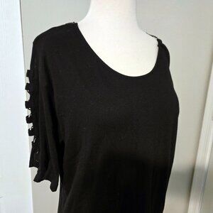 IRO Black Balkis Metal Ring Shirt Size M NWT